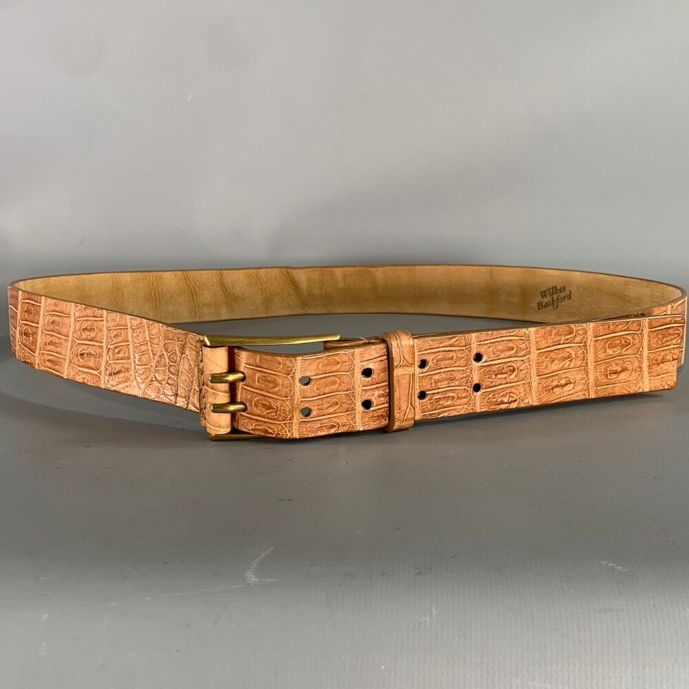 WILKES BASHFORD Tan Crocodile Belt
